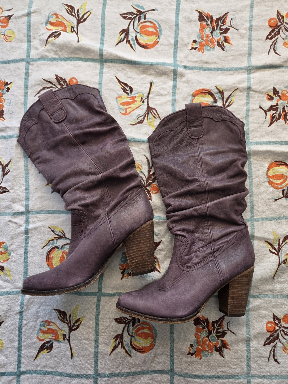 Steve Madden Purple Leather Heeled Boots